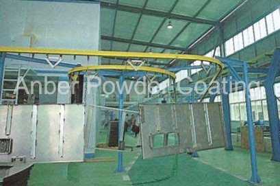 Control cabinet powder spraying line